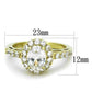 MATK1901 - IP Gold(Ion Plating) Stainless Steel Ring with AAA Grade CZ  in Clear