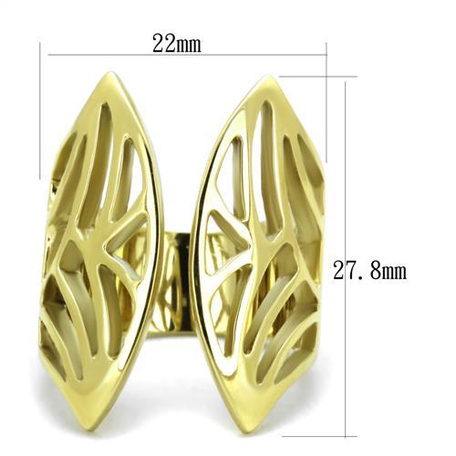 MATK1902 - IP Gold(Ion Plating) Stainless Steel Ring with No Stone