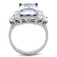 MATK1904 - High polished (no plating) Stainless Steel Ring with AAA Grade CZ  in Light Amethyst