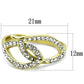 MATK1907 - Two-Tone IP Gold (Ion Plating) Stainless Steel Ring with Top Grade Crystal  in Clear