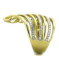 MATK1909 - Two-Tone IP Gold (Ion Plating) Stainless Steel Ring with Top Grade Crystal  in Clear