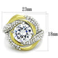 MATK1910 - Two-Tone IP Gold (Ion Plating) Stainless Steel Ring with AAA Grade CZ  in Clear