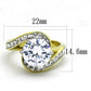MATK1911 - Two-Tone IP Gold (Ion Plating) Stainless Steel Ring with AAA Grade CZ  in Clear