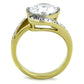 MATK1911 - Two-Tone IP Gold (Ion Plating) Stainless Steel Ring with AAA Grade CZ  in Clear