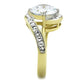 MATK1911 - Two-Tone IP Gold (Ion Plating) Stainless Steel Ring with AAA Grade CZ  in Clear