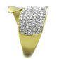 MATK1912 - Two-Tone IP Gold (Ion Plating) Stainless Steel Ring with Top Grade Crystal  in Clear