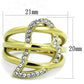 MATK1913 - Two-Tone IP Gold (Ion Plating) Stainless Steel Ring with Top Grade Crystal  in Clear