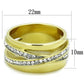 MATK1914 - Two-Tone IP Gold (Ion Plating) Stainless Steel Ring with Top Grade Crystal  in Clear
