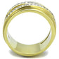 MATK1914 - Two-Tone IP Gold (Ion Plating) Stainless Steel Ring with Top Grade Crystal  in Clear