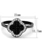 MATK1917 - Two-Tone IP Black Stainless Steel Ring with Top Grade Crystal  in Jet