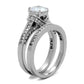 MATK1919 - High polished (no plating) Stainless Steel Ring with AAA Grade CZ  in Clear