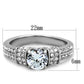 MATK1921 - High polished (no plating) Stainless Steel Ring with AAA Grade CZ  in Clear