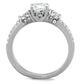 MATK1921 - High polished (no plating) Stainless Steel Ring with AAA Grade CZ  in Clear