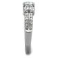 MATK1921 - High polished (no plating) Stainless Steel Ring with AAA Grade CZ  in Clear