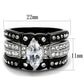 MATK1922 - Two-Tone IP Black Stainless Steel Ring with AAA Grade CZ  in Clear