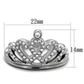 MATK1923 - High polished (no plating) Stainless Steel Ring with Top Grade Crystal  in Clear
