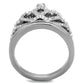 MATK1923 - High polished (no plating) Stainless Steel Ring with Top Grade Crystal  in Clear