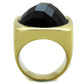 MATK1925 - IP Gold(Ion Plating) Stainless Steel Ring with Synthetic Synthetic Stone in Jet