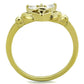 MATK1926 - IP Gold(Ion Plating) Stainless Steel Ring with AAA Grade CZ  in Clear