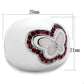MATK1927 - High polished (no plating) Stainless Steel Ring with Top Grade Crystal  in Ruby