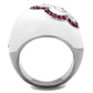 MATK1927 - High polished (no plating) Stainless Steel Ring with Top Grade Crystal  in Ruby