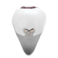 MATK1927 - High polished (no plating) Stainless Steel Ring with Top Grade Crystal  in Ruby