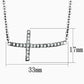 MATK1931 - High polished (no plating) Stainless Steel Necklace with Top Grade Crystal  in Clear