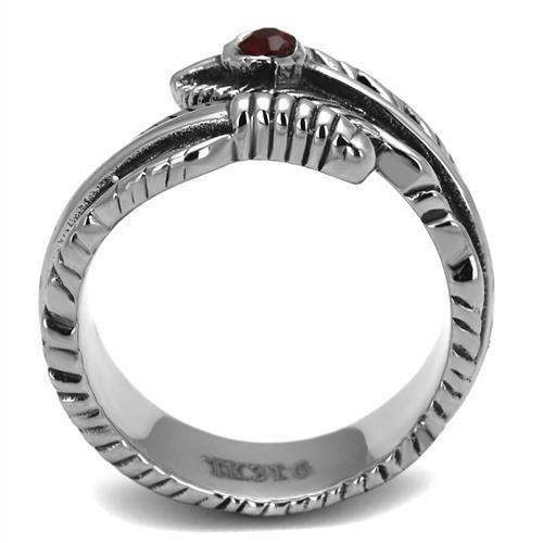 MATK1967 - High polished (no plating) Stainless Steel Ring with Top Grade Crystal  in Siam
