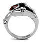 MATK1970 - High polished (no plating) Stainless Steel Ring with Top Grade Crystal  in Siam