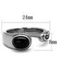MATK1971 - High polished (no plating) Stainless Steel Ring with Synthetic Onyx in Jet