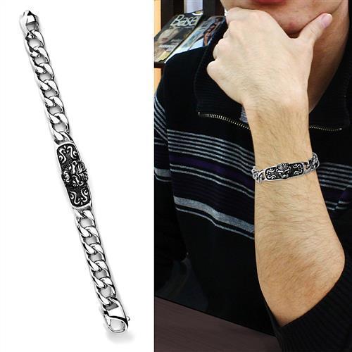 MATK1978 - High polished (no plating) Stainless Steel Bracelet with No Stone