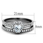 MATK1W161 - High polished (no plating) Stainless Steel Ring with AAA Grade CZ  in Clear