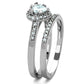 MATK1W161 - High polished (no plating) Stainless Steel Ring with AAA Grade CZ  in Clear