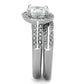 MATK1W163 - High polished (no plating) Stainless Steel Ring with AAA Grade CZ  in Clear
