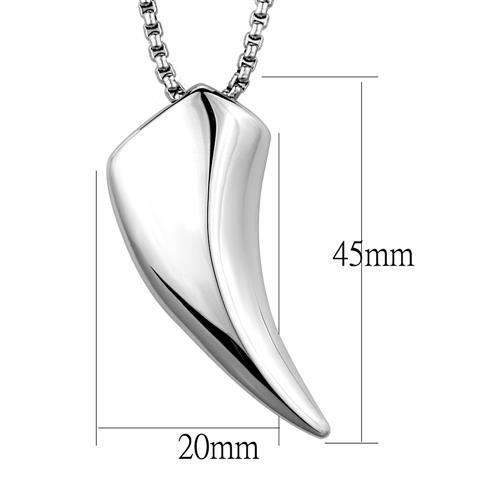 MATK2006 - High polished (no plating) Stainless Steel Necklace with No Stone