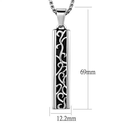 MATK2007 - High polished (no plating) Stainless Steel Necklace with No Stone