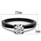MATK2013 - IP Black(Ion Plating) Stainless Steel Ring with AAA Grade CZ  in Clear