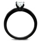 MATK2013 - IP Black(Ion Plating) Stainless Steel Ring with AAA Grade CZ  in Clear
