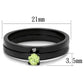 MATK2015 - IP Black(Ion Plating) Stainless Steel Ring with AAA Grade CZ  in Apple Green color