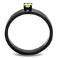 MATK2015 - IP Black(Ion Plating) Stainless Steel Ring with AAA Grade CZ  in Apple Green color