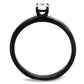 MATK2016 - IP Black(Ion Plating) Stainless Steel Ring with AAA Grade CZ  in Clear