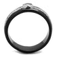 MATK2019 - Two-Tone IP Black (Ion Plating) Stainless Steel Ring with AAA Grade CZ  in Clear