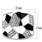 MATK2024 - High polished (no plating) Stainless Steel Ring with Top Grade Crystal  in Clear
