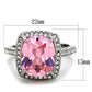 MATK2027 - High polished (no plating) Stainless Steel Ring with AAA Grade CZ  in Rose