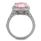 MATK2027 - High polished (no plating) Stainless Steel Ring with AAA Grade CZ  in Rose