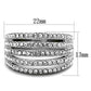 MATK2029 - High polished (no plating) Stainless Steel Ring with Top Grade Crystal  in Clear
