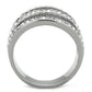 MATK2029 - High polished (no plating) Stainless Steel Ring with Top Grade Crystal  in Clear