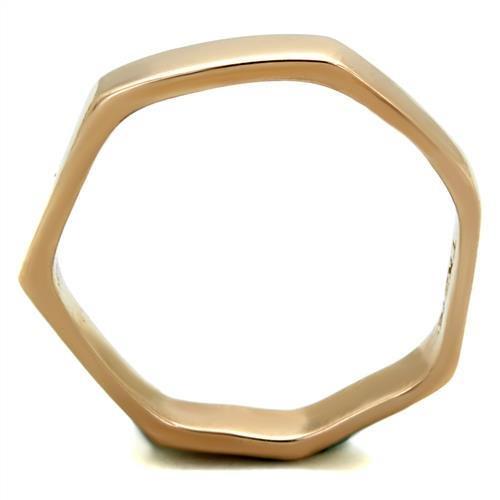 MATK2030 - IP Rose Gold(Ion Plating) Stainless Steel Ring with Top Grade Crystal  in Clear