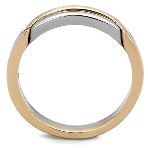 MATK2031 - Two-Tone IP Rose Gold Stainless Steel Ring with No Stone