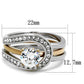 MATK2032 - Two-Tone IP Rose Gold Stainless Steel Ring with AAA Grade CZ  in Clear